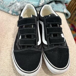 Black and White Velcro Sneakers